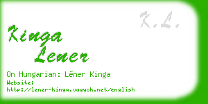 kinga lener business card