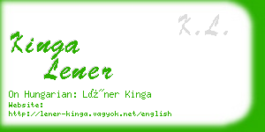 kinga lener business card